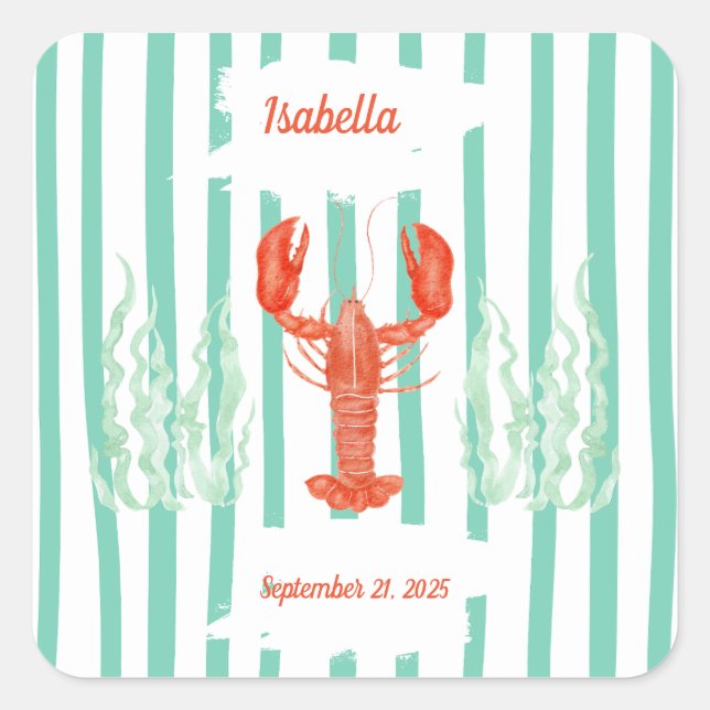 Pegatina Fiesta de Boil de Lobster - Celebración d (Anverso)