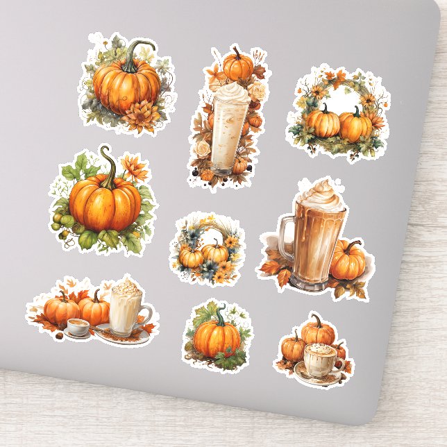 Pegatina Fiesta de calabaza perfecto Caída de Acción de Gra (Detalle)