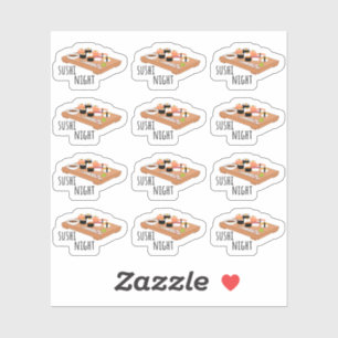 Pegatina Fiesta de cena nocturna de Sushi Evento Bujo Plann