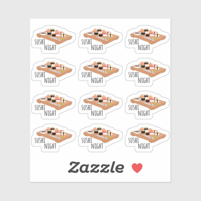 Pegatina Fiesta de cena nocturna de Sushi Evento Bujo Plann (Hoja)