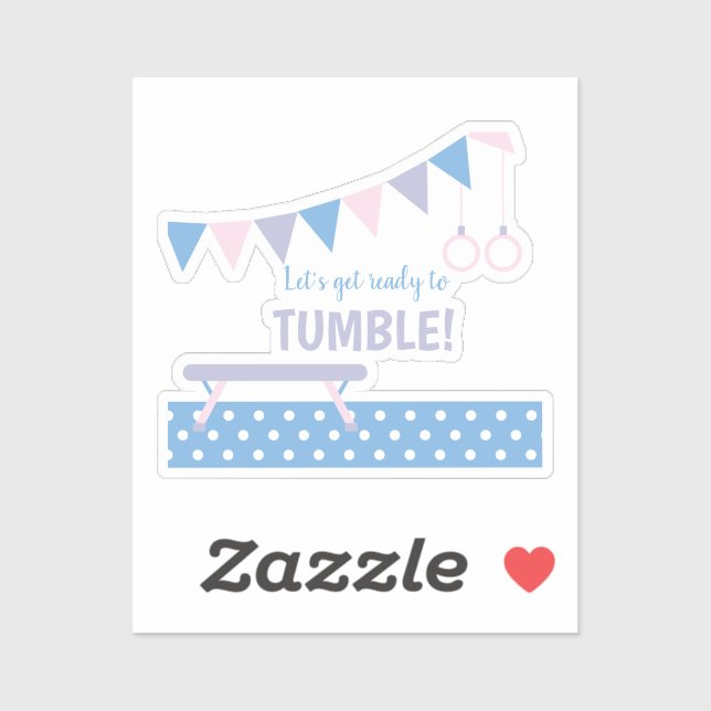 Pegatina Fiesta de cumpleaños de gimnasia (Hoja)