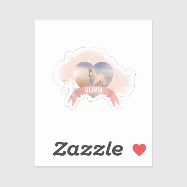 Pegatina Fiesta de cumpleaños del caballo (Hoja)