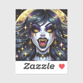 Pegatina Fiesta de Halloween con el estilo de un libro de h