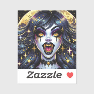 Pegatina Fiesta de Halloween con el estilo de un libro de h