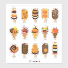 Pegatina Fiesta de Halloween "Trate o Truco" helado delicio