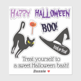 Pegatina Fiesta de Halloween "Trate o Truco" helado delicio