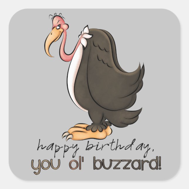 Pegatina fiesta de los hombres de buzzard de cumpl (Anverso)