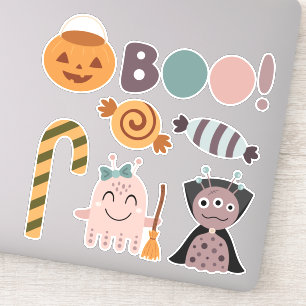 Pegatina Fiesta de Monstruos de Halloween