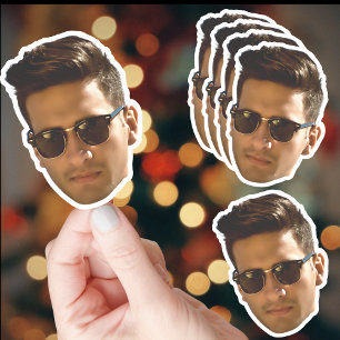 Pegatina Fiesta de soltera con recorte de cara personalizad