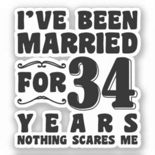 Pegatina Fiesta de Soltera Después de 34 Años de Casada