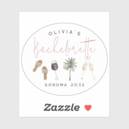 Pegatina Fiesta de soltera personalizada para el país del v