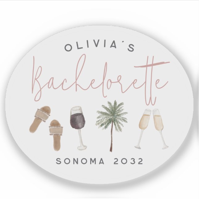 Pegatina Fiesta de soltera personalizada para el país del v (Anverso)