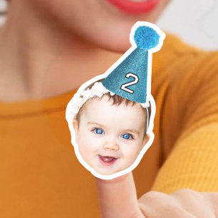 Pegatina Fiesta fotográfico personalizado de cara al bebé
