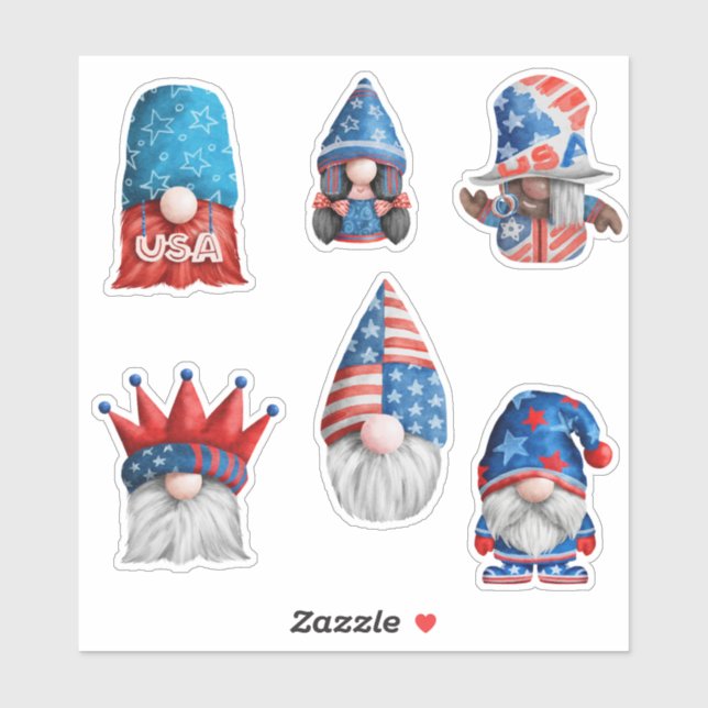 Pegatina Fiesta Gnomes en Estados Unidos (Hoja)