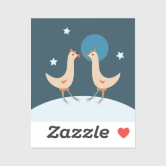 Pegatina Fiesta nocturno de Hens - Funny Chicken Moon Festi