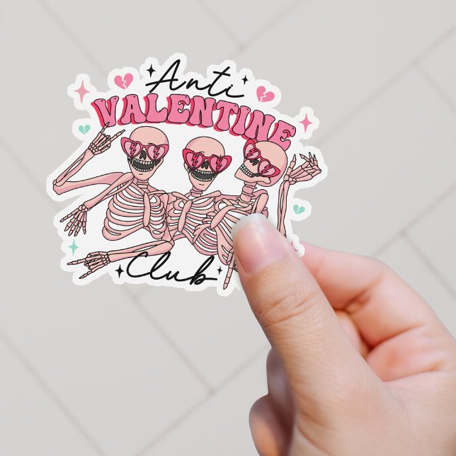 Pegatina Fiesta Retro Skeleton Anti-Valentine Club Vinyl (Subido por el creador)