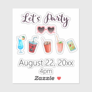 Pegatina Fiesta Summer Soiree Personalizado