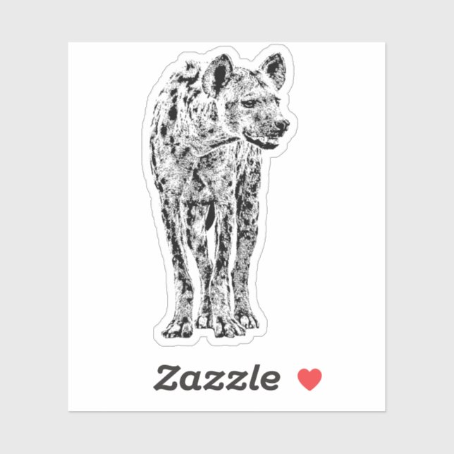 Pegatina Figura completa de la hiena localizada (Hoja)