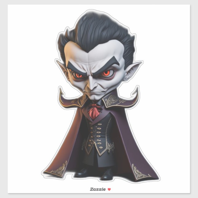 Pegatina Figura de la Caricatura de Drácula de Vampiro (Hoja)