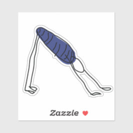 Pegatina Figura de palitos practicando yoga perro boca abaj