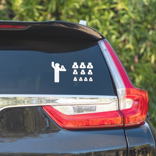 Pegatina Figura de un solo palo $ (Lado del coche)