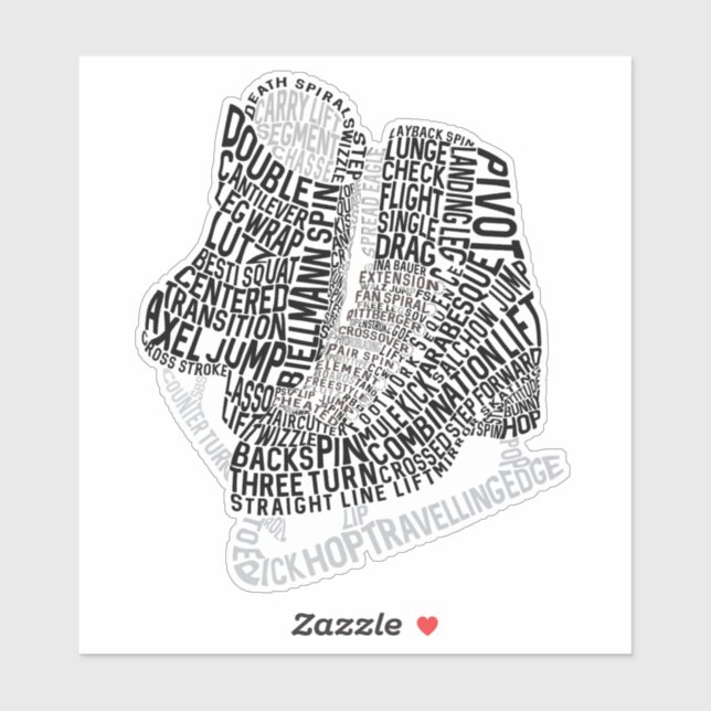 Pegatina Figura Patinaje artístico sobre hielo (Hoja)