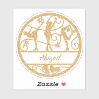 Pegatina Figura Patinar Nombre personalizado Vynil