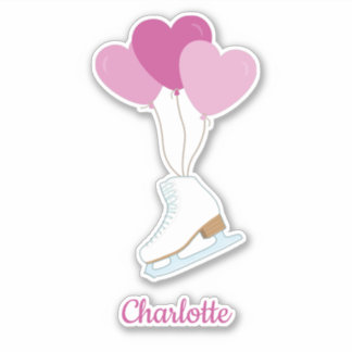 Pegatina Figure Skating Happy Birthday Balloons Sticker
