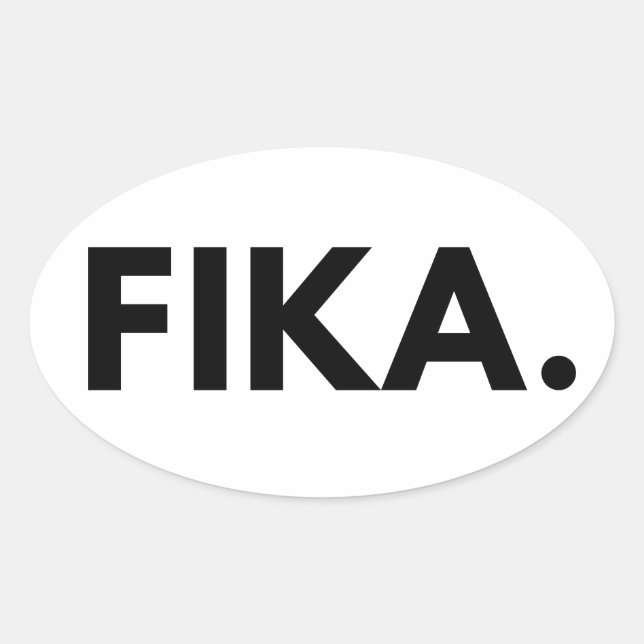 Pegatina Fika Bold Oval (Anverso)