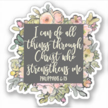 Filipinas 4:13 Biblia Verse Bonito Pastel Floral