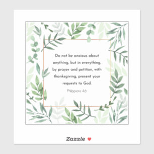 Pegatina Filipinas 4:6, Biblia Verse,