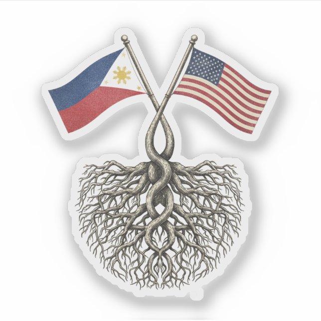 Pegatina Filipino-Americano (Anverso)