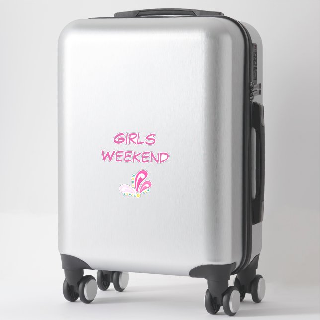 Pegatina Fin de semana de chicas Bright Magenta (Maleta)