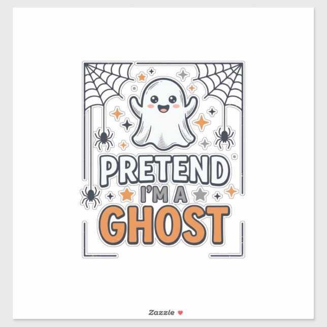Pegatina Finge Que Soy un Fantasma Lindo Halloween (Hoja)