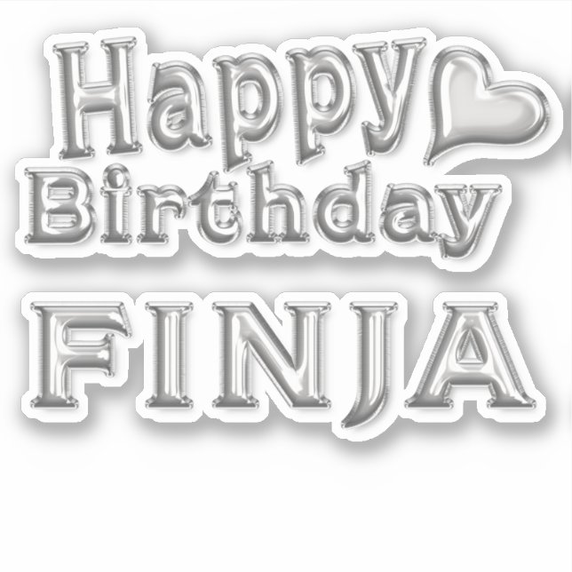 Pegatina Finja Happy Birthday silver Aufkleber Sticker (Anverso)