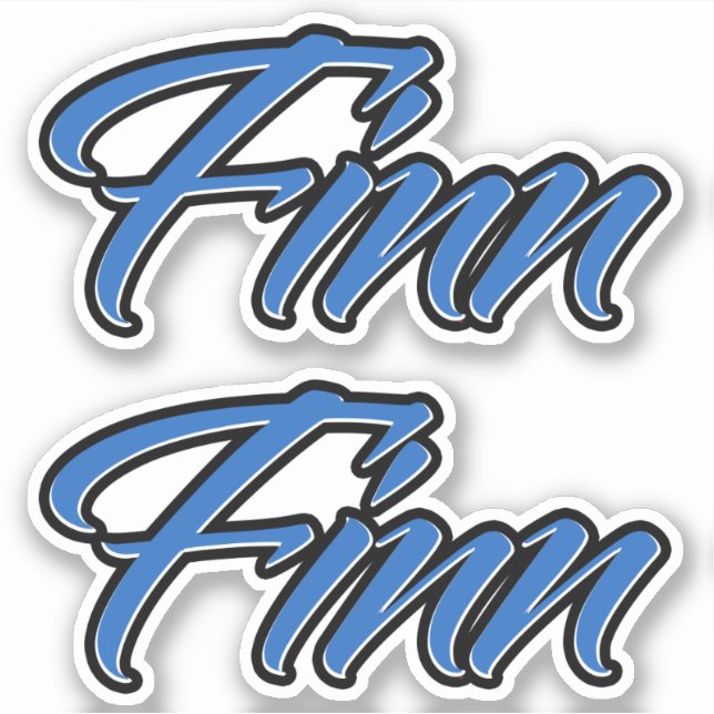 Pegatina Finn Name blue Aufkleber Sticker Stickerset (Anverso)