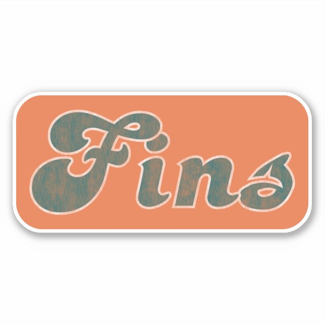 Pegatina Fins Miami Vintage (Naranja Aqua & White) (Anverso)