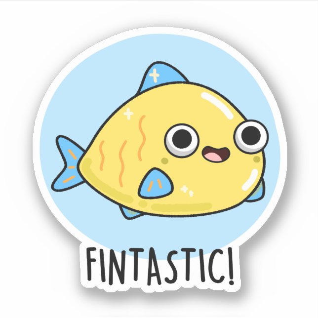Pegatina Fintastic Funny Fish Pun (Anverso)