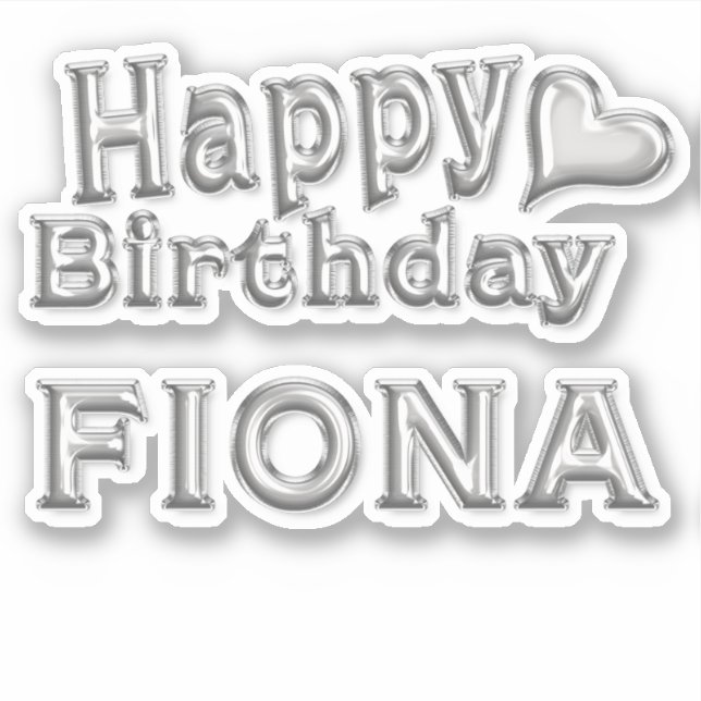 Pegatina Fiona Happy Birthday silver Aufkleber Sticker (Anverso)