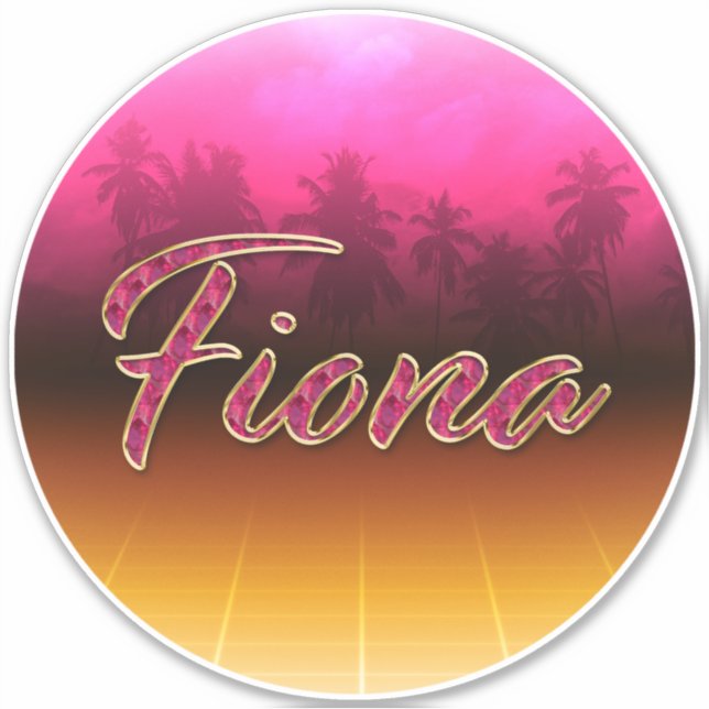 Pegatina Fiona Vorname Name golden pink Aufkleber Sticker (Anverso)