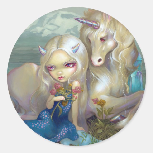 pegatina "Fiona y Unicorn" (Anverso)