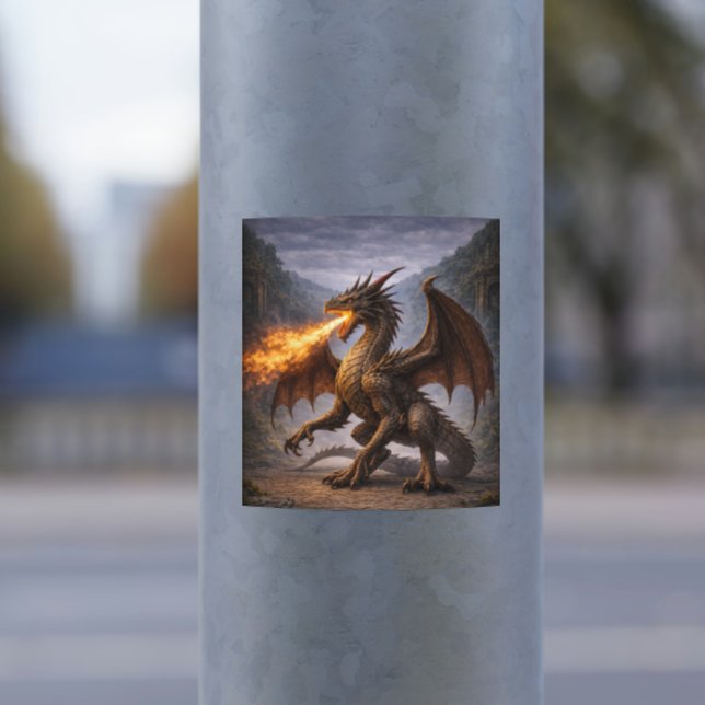 Pegatina Fire Dragon Sticker – Fierce Mythical Dragon (Subido por el creador)
