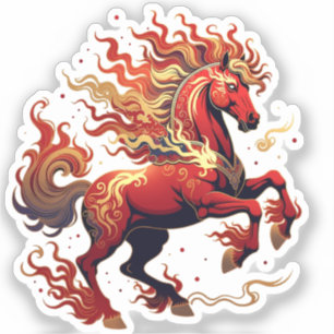Pegatina Fire Horse 2026 – Red Zodiac Stallion Sticker