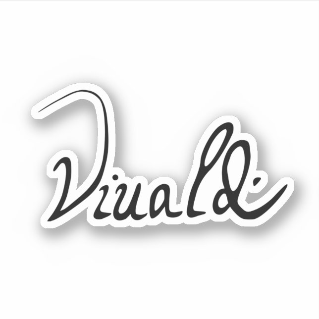 Pegatina Firma de Antonio Vivaldi (Anverso)