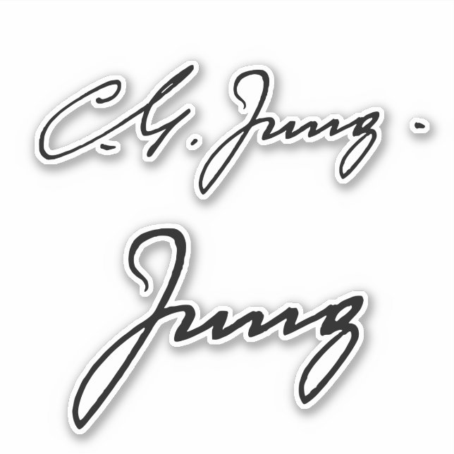 Pegatina Firma de Carl Jung (Anverso)
