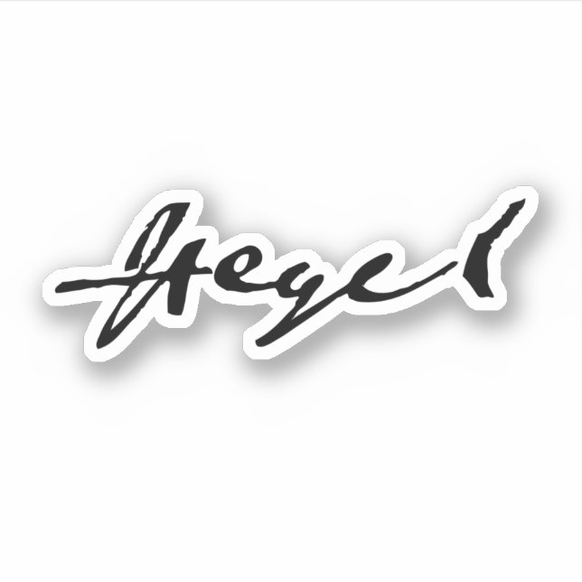 Pegatina Firma de G. W. F. Hegel (Anverso)