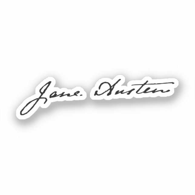 Pegatina Firma de Jane Austen (Anverso)