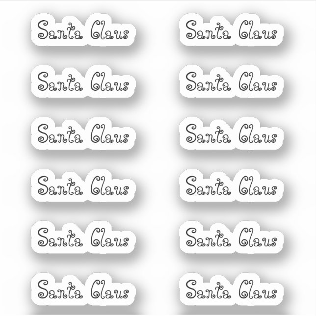 Pegatina Firma de Papá Noel con besos en muñecas (Anverso)