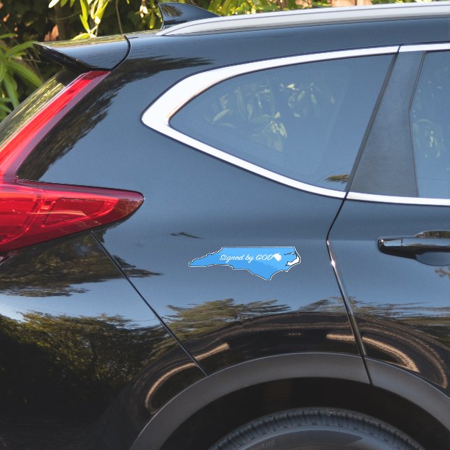 Pegatina Firmado por Dios (Lado del coche)
