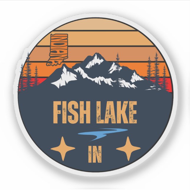Pegatina Fish Lake, Indiana (Anverso)